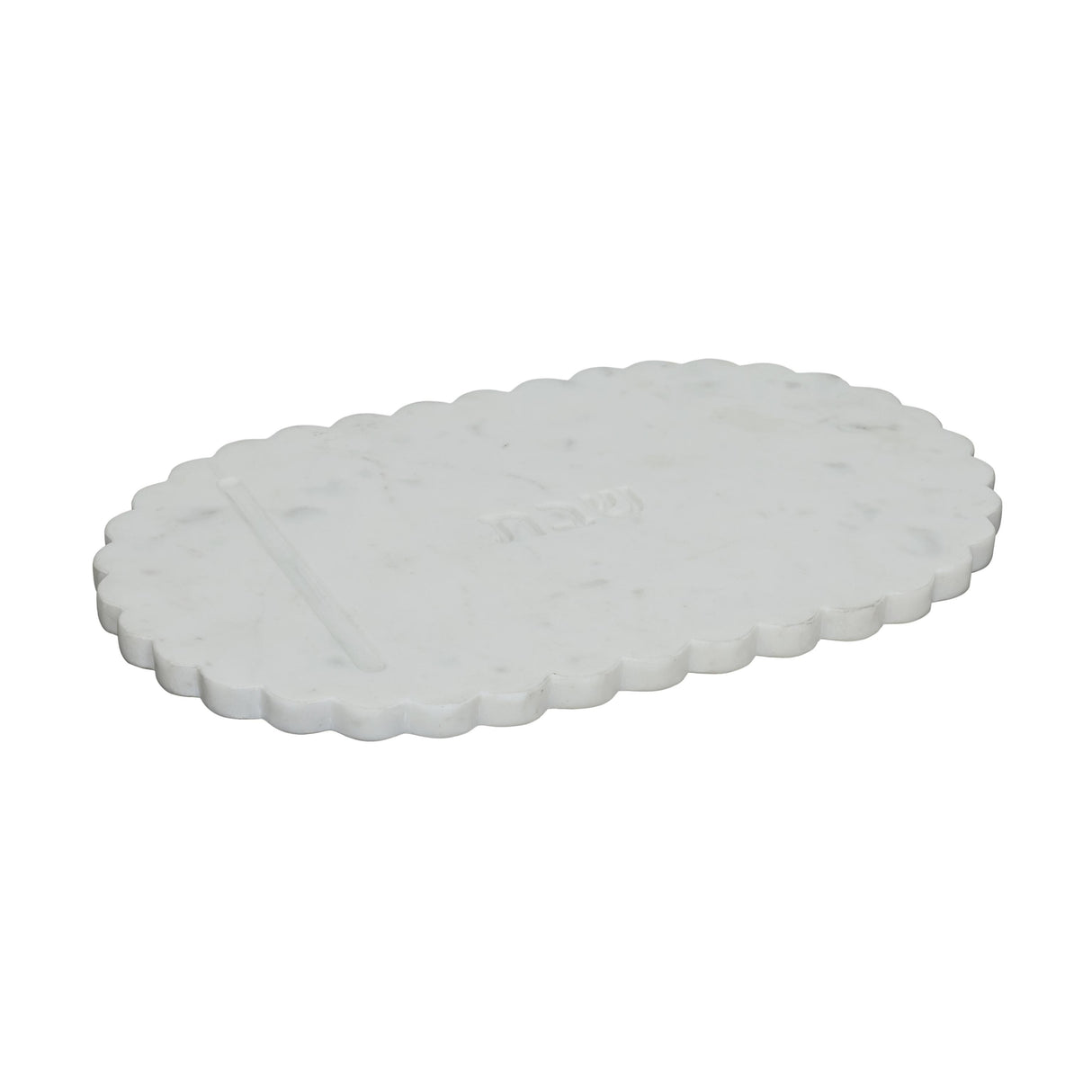 TOV Shabbat White Marble Serving Board