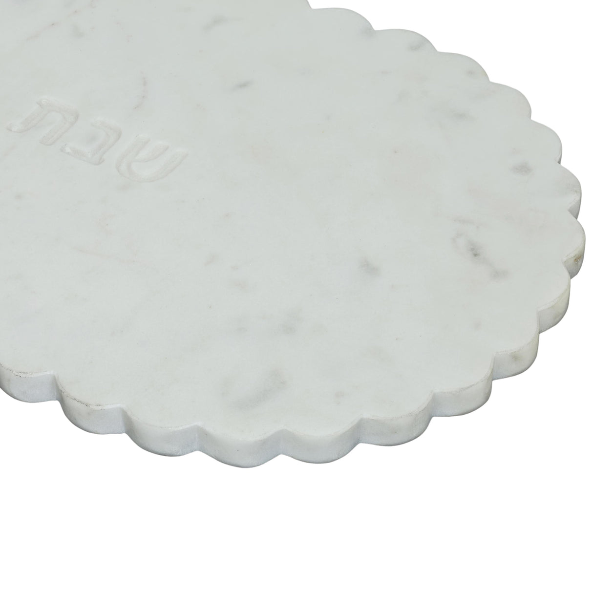 TOV Shabbat White Marble Serving Board