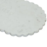 TOV Shabbat White Marble Serving Board