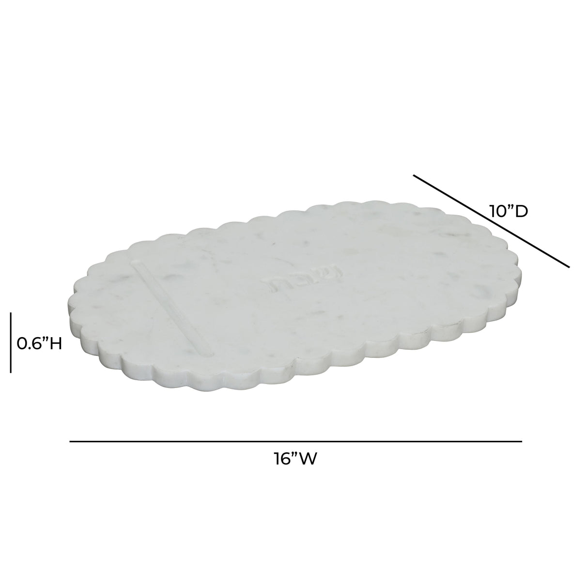 TOV Shabbat White Marble Serving Board