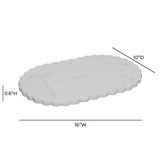 TOV Shabbat White Marble Serving Board