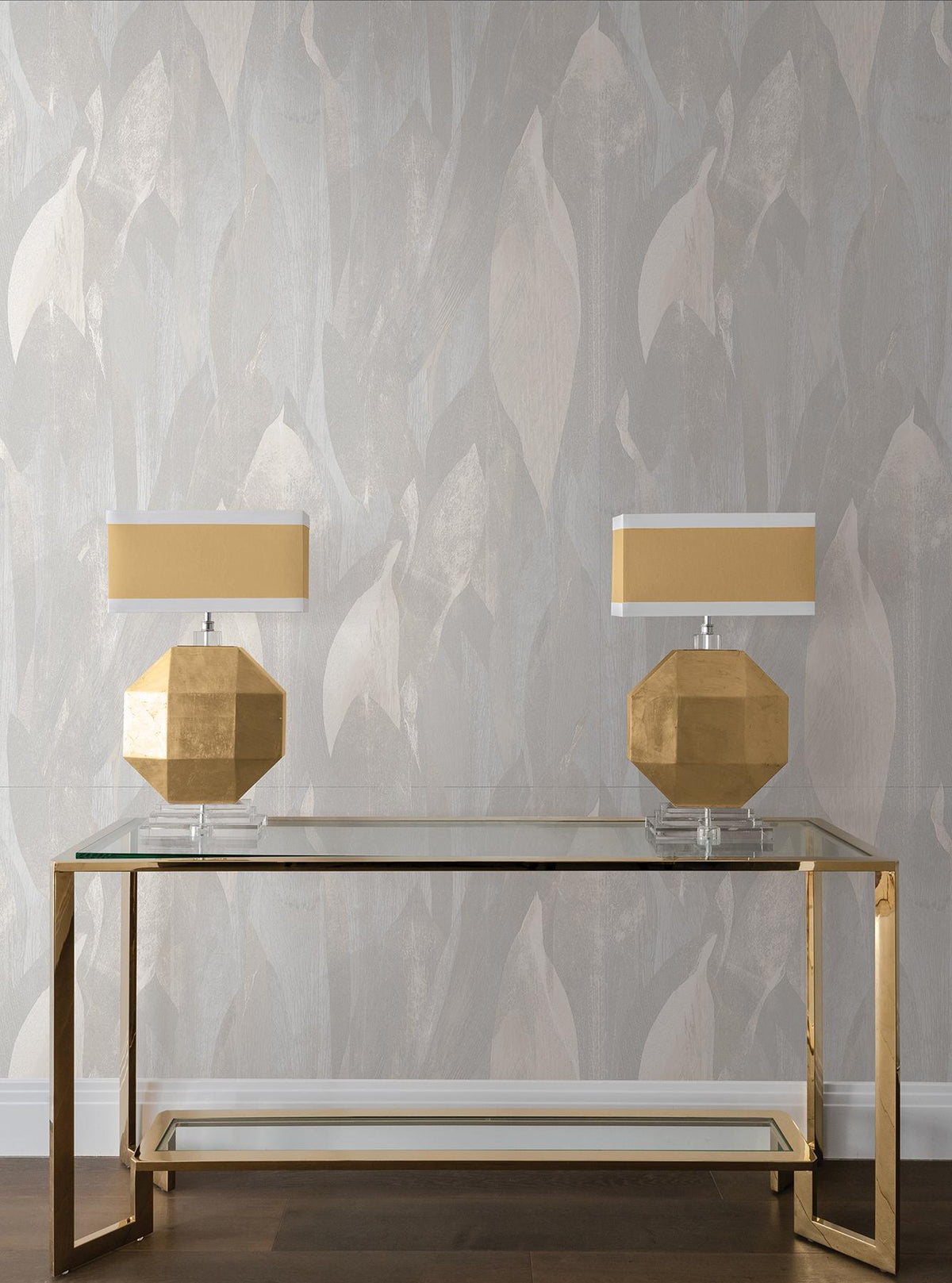 Candice Olson Shimmering Canopy Light Grey Botanical Wallpaper