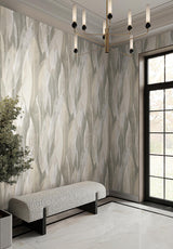 Candice Olson Shimmering Canopy Neutral Botanical Wallpaper