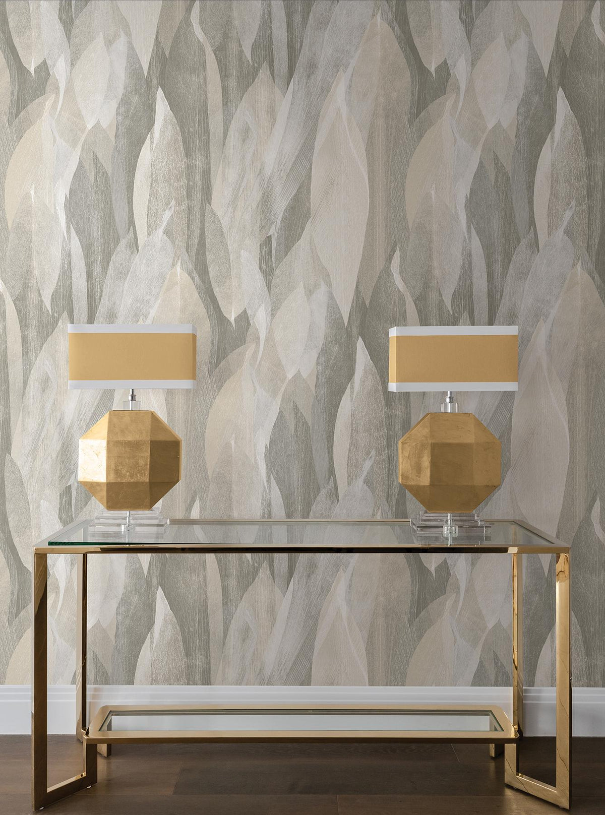 Candice Olson Shimmering Canopy Neutral Botanical Wallpaper