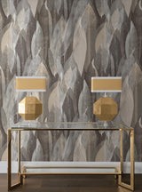 Candice Olson Shimmering Canopy Charcoal Botanical Wallpaper