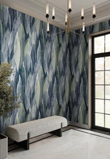 Candice Olson Shimmering Canopy Indigo Botanical Wallpaper