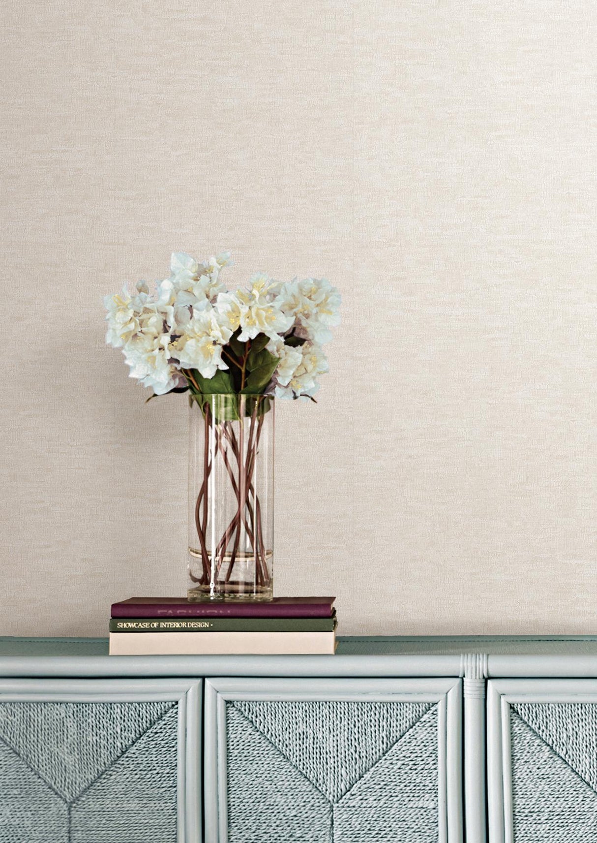 Candice Olson Tide Water Cream Textured Wallpaper