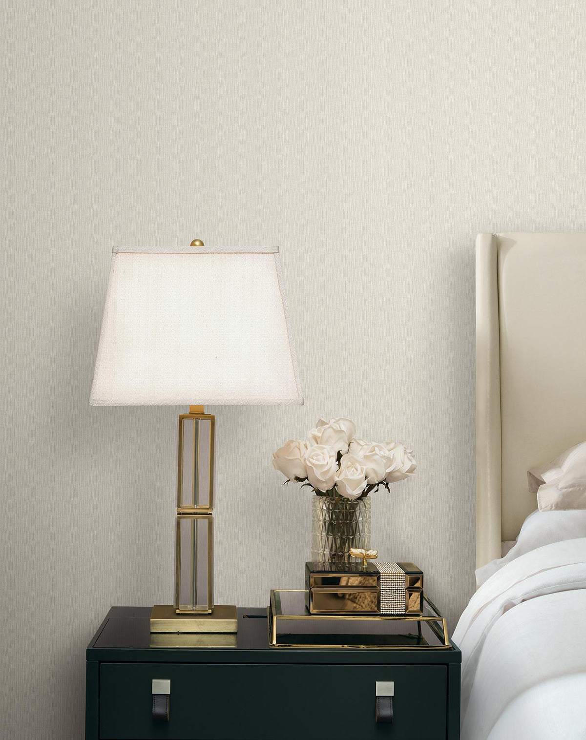 Candice Olson Ripple Effect Beige Petite Ogee Wallpaper