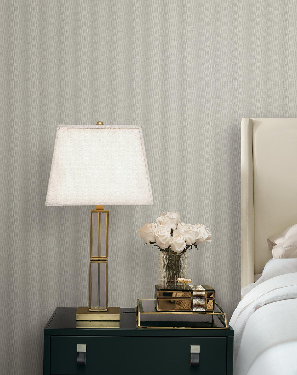 Candice Olson Ripple Effect Taupe Petite Ogee Wallpaper