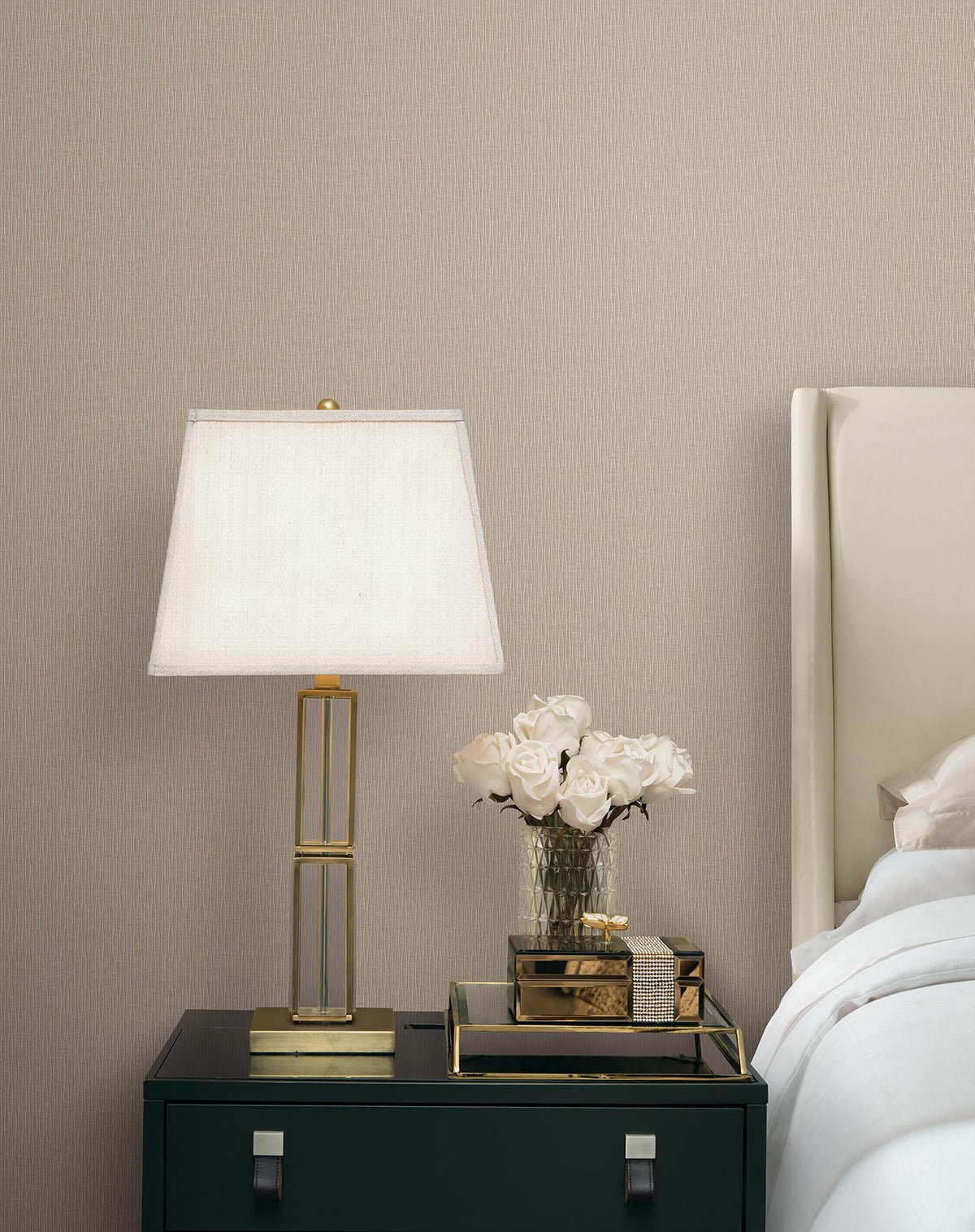 Candice Olson Ripple Effect Light Brown Petite Ogee Wallpaper