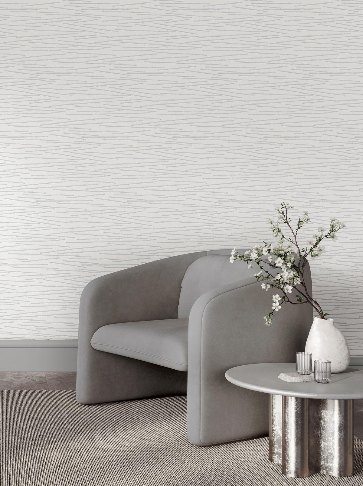 Candice Olson Foundations Dove Striated Wallpaper