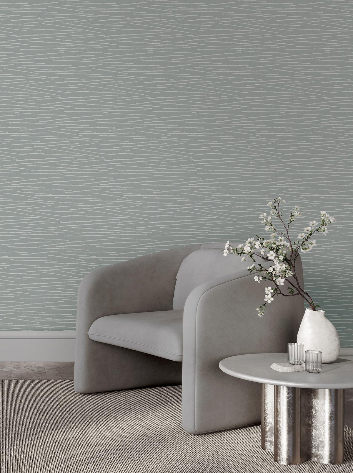 Candice Olson Foundations Light Blue Striated Wallpaper