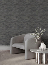 Candice Olson Foundations Charcoal Striated Wallpaper