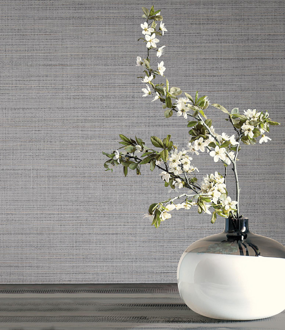 Candice Olson Drift Weave Grey Textured Wallpaper