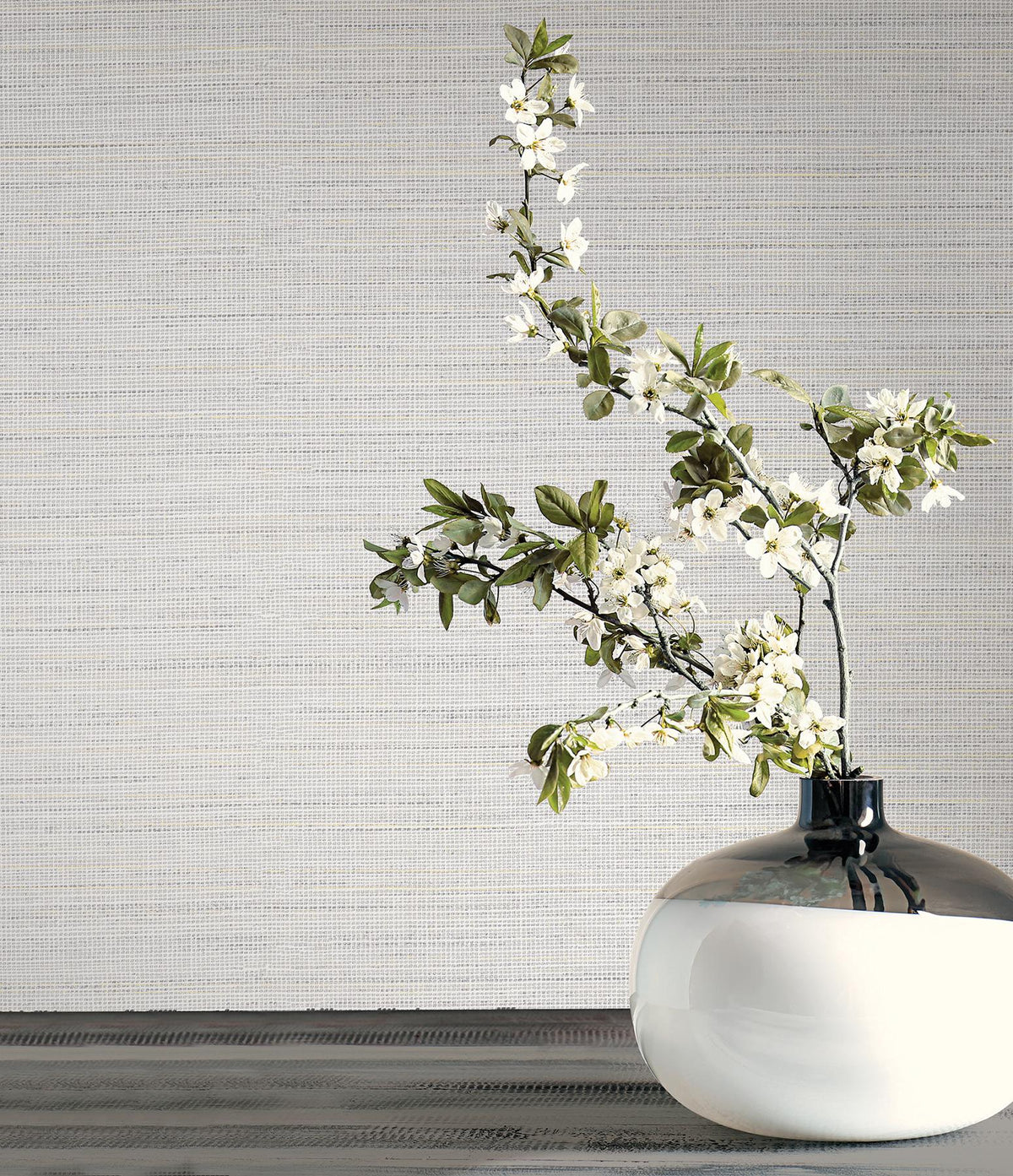 Candice Olson Drift Weave Light Grey Textured Wallpaper