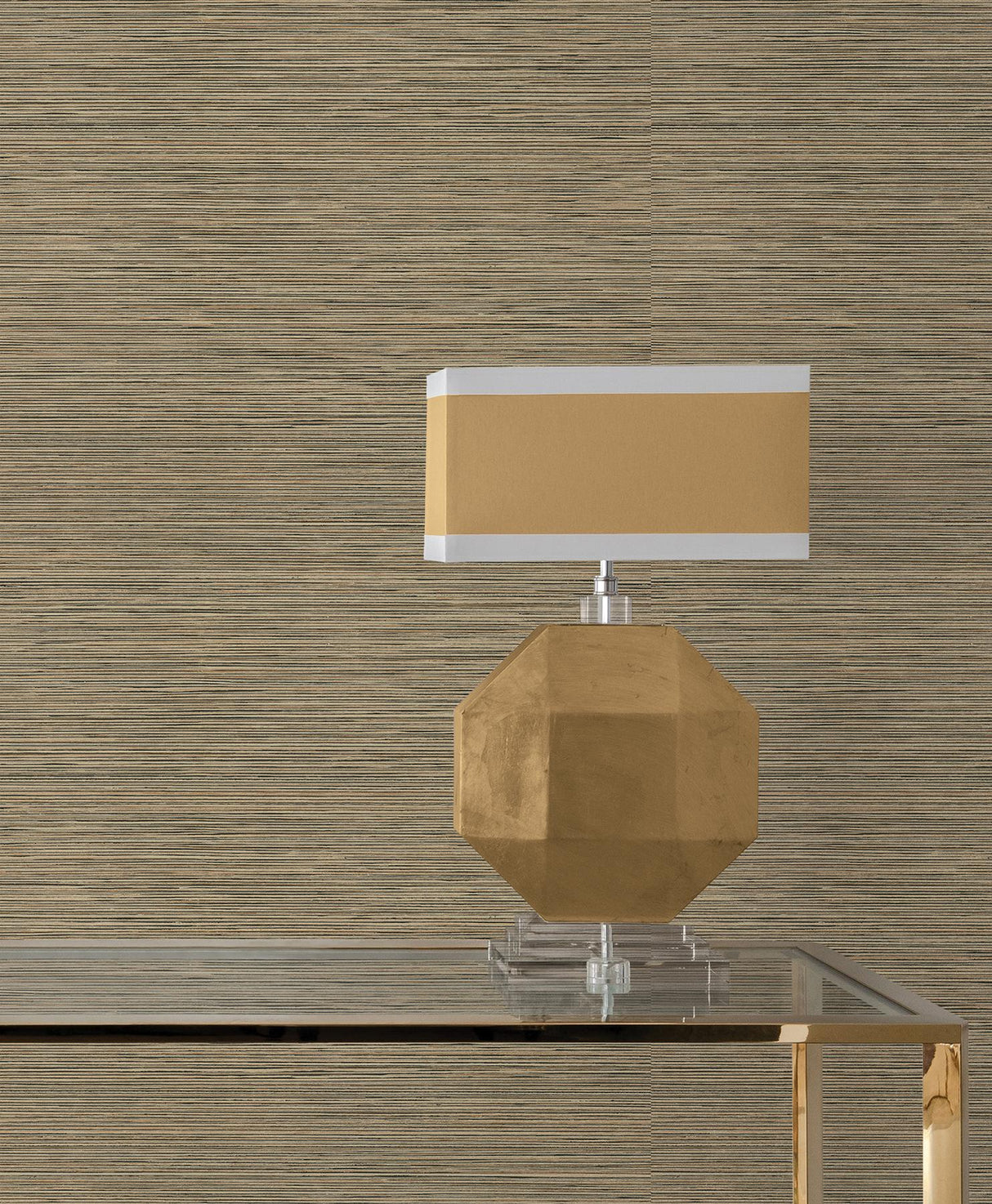 Candice Olson Stacked Bamboo Chestnut Stripe Wallpaper
