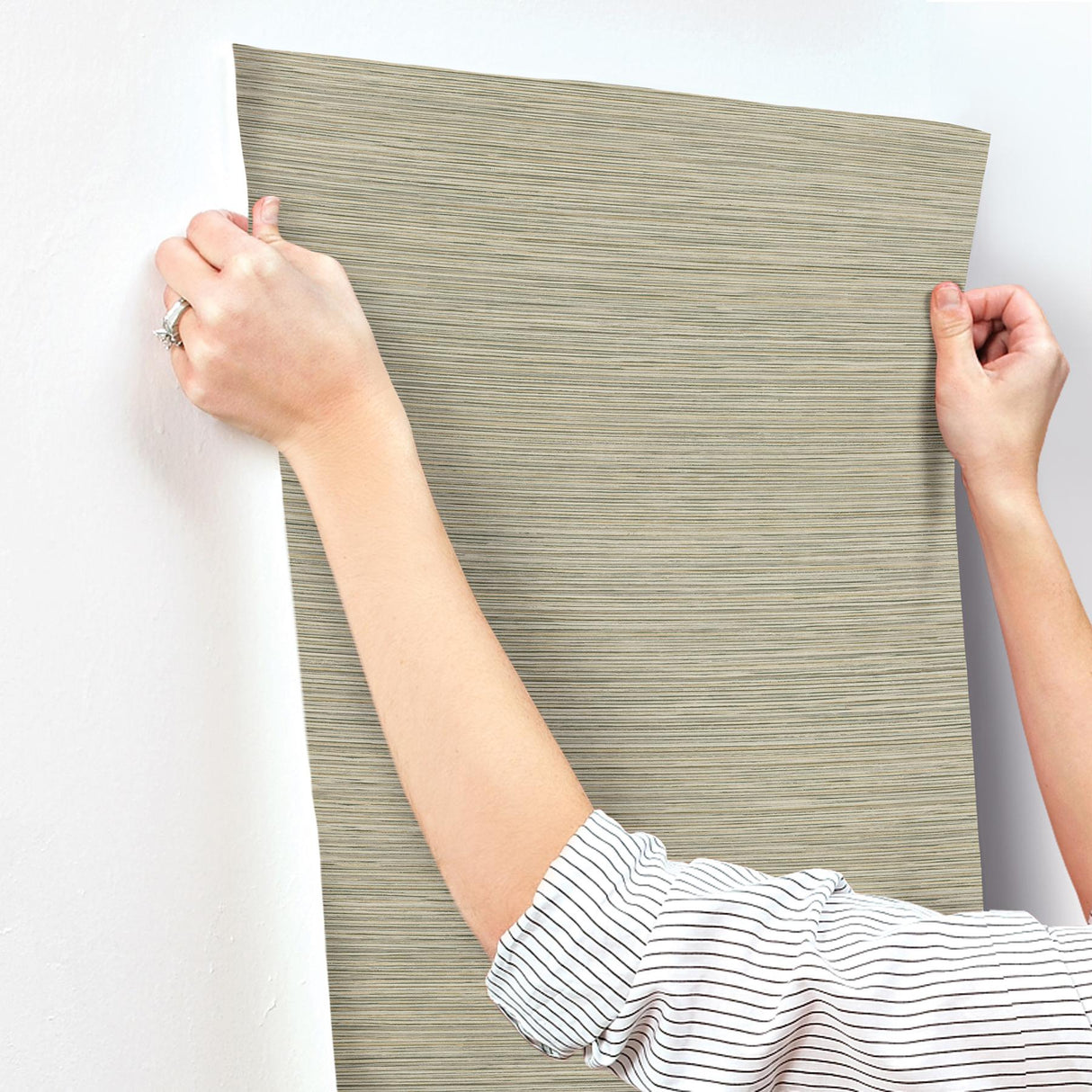Candice Olson Stacked Bamboo Moss Stripe Wallpaper