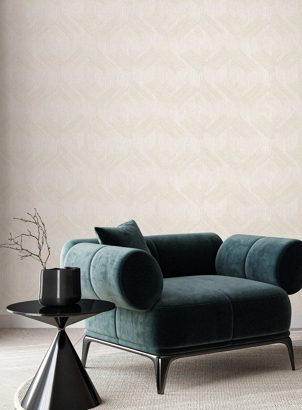 Candice Olson Infinity Cream Ogee Wallpaper