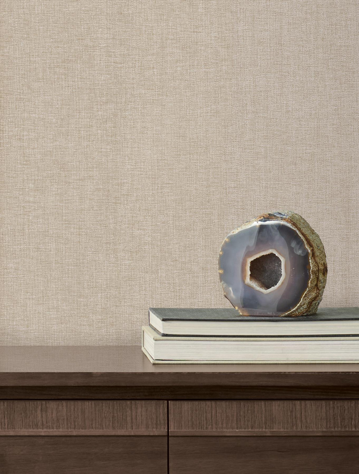 Candice Olson Loominosity Taupe Faux Linen Wallpaper