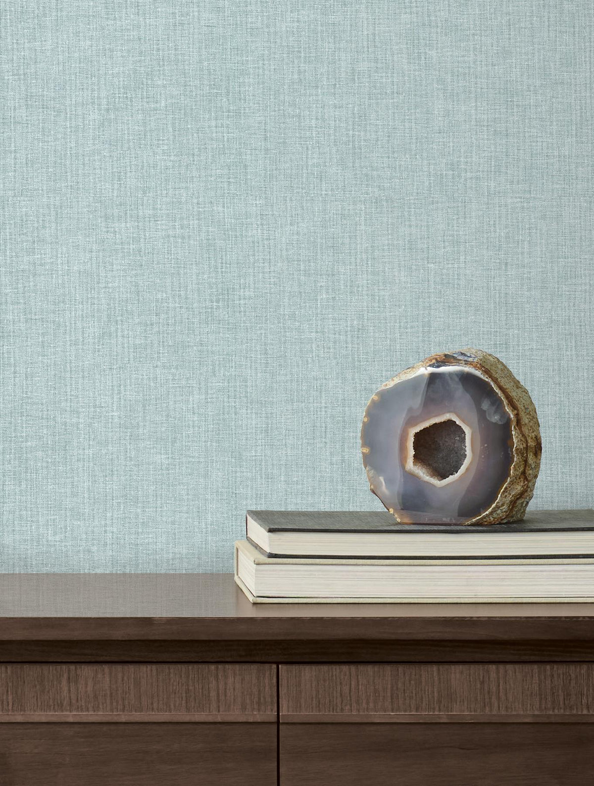Candice Olson Loominosity Light Blue Faux Linen Wallpaper