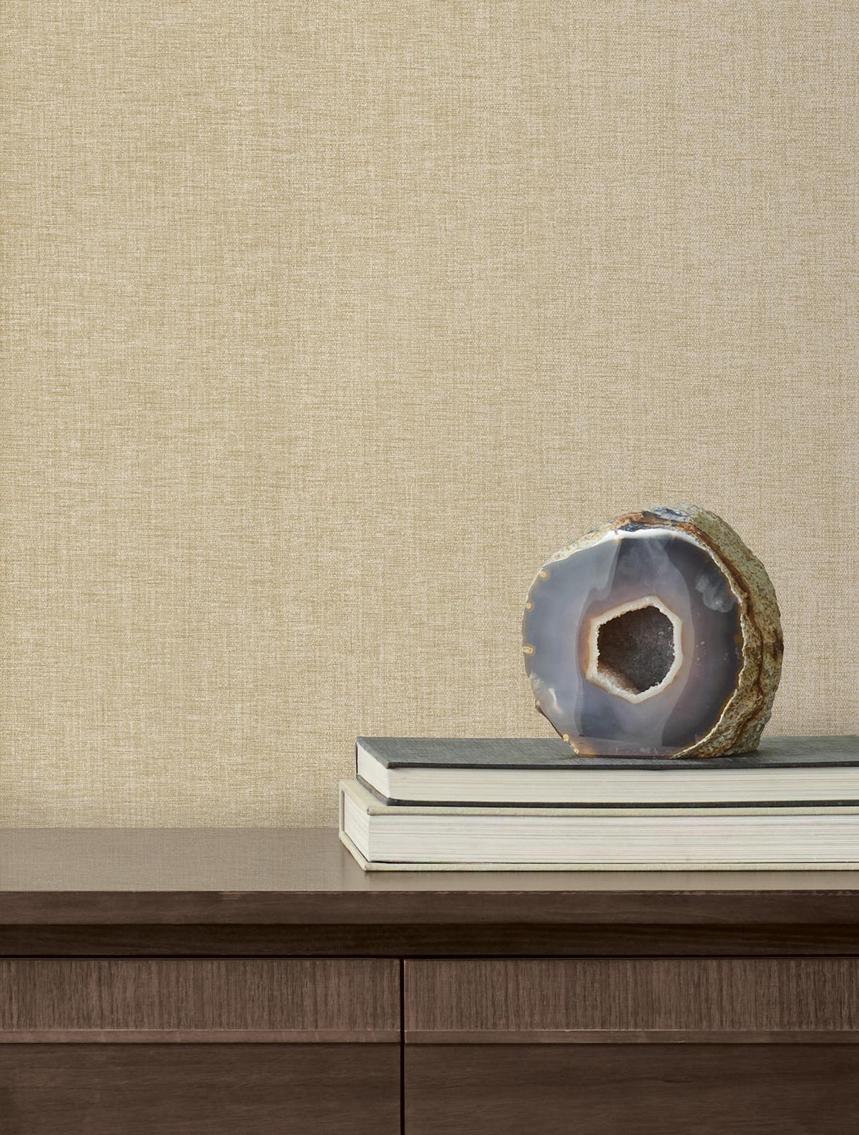 Candice Olson Loominosity Khaki Faux Linen Wallpaper