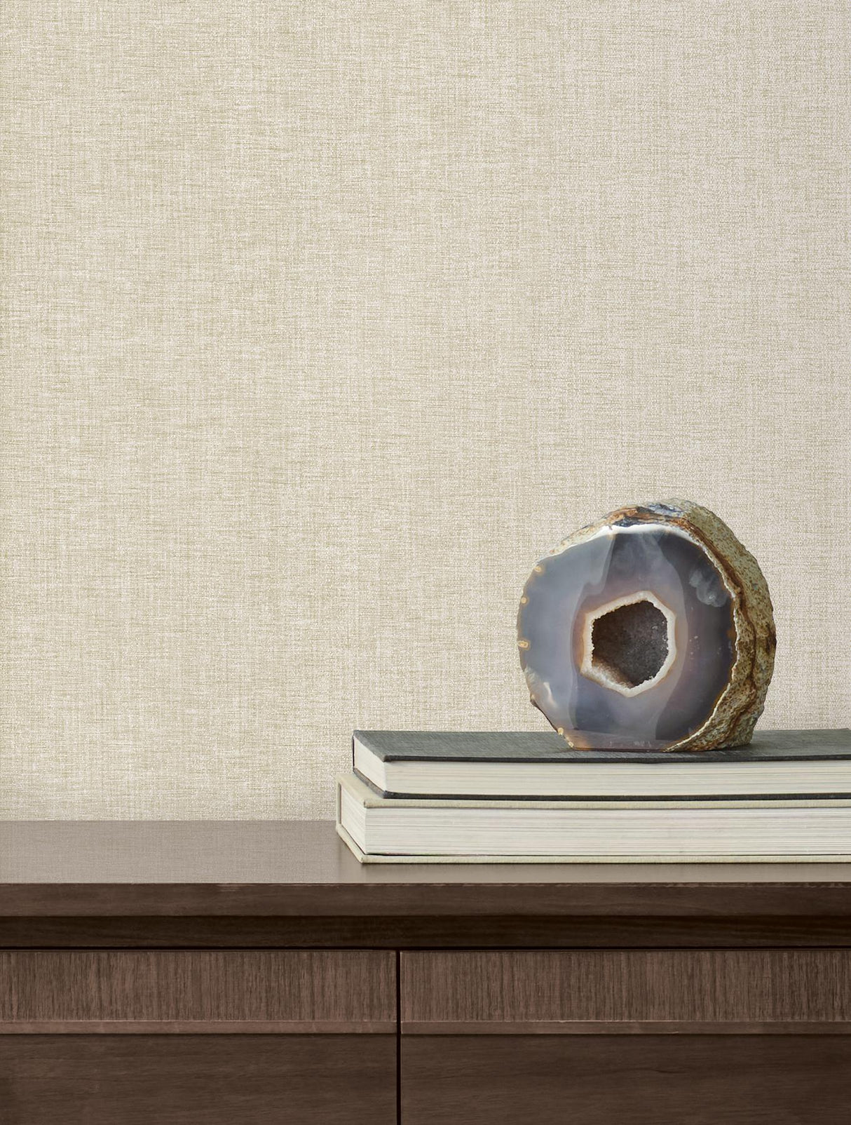 Candice Olson Loominosity Champagne Faux Linen Wallpaper