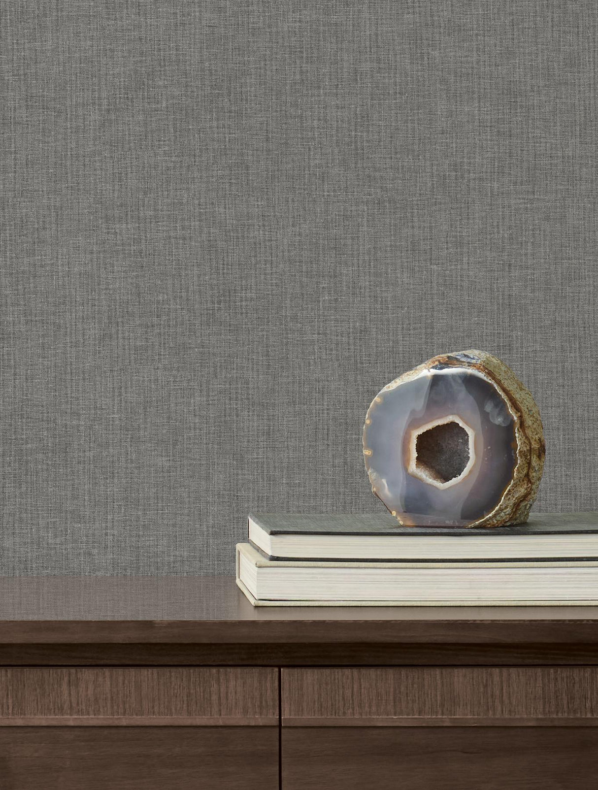 Candice Olson Loominosity Pewter Faux Linen Wallpaper