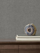 Candice Olson Loominosity Pewter Faux Linen Wallpaper