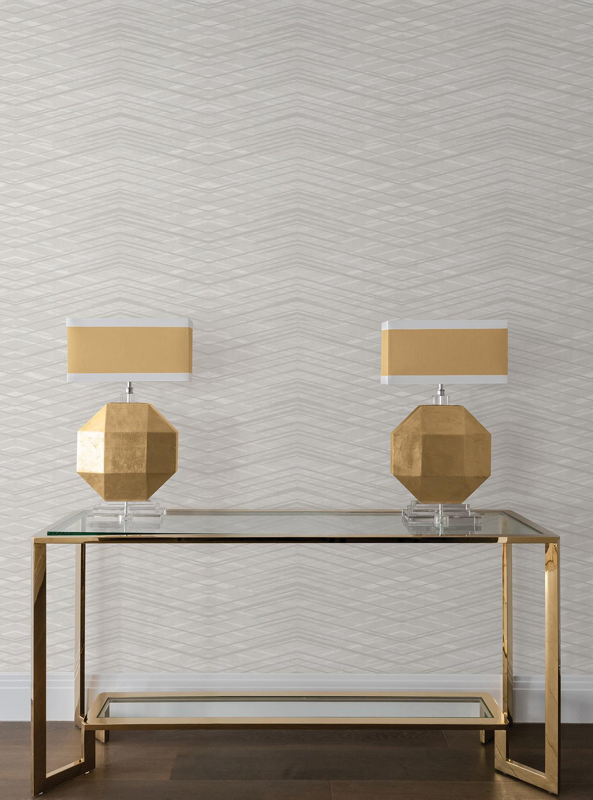 Candice Olson Focal Point Light Grey Chevron Wallpaper