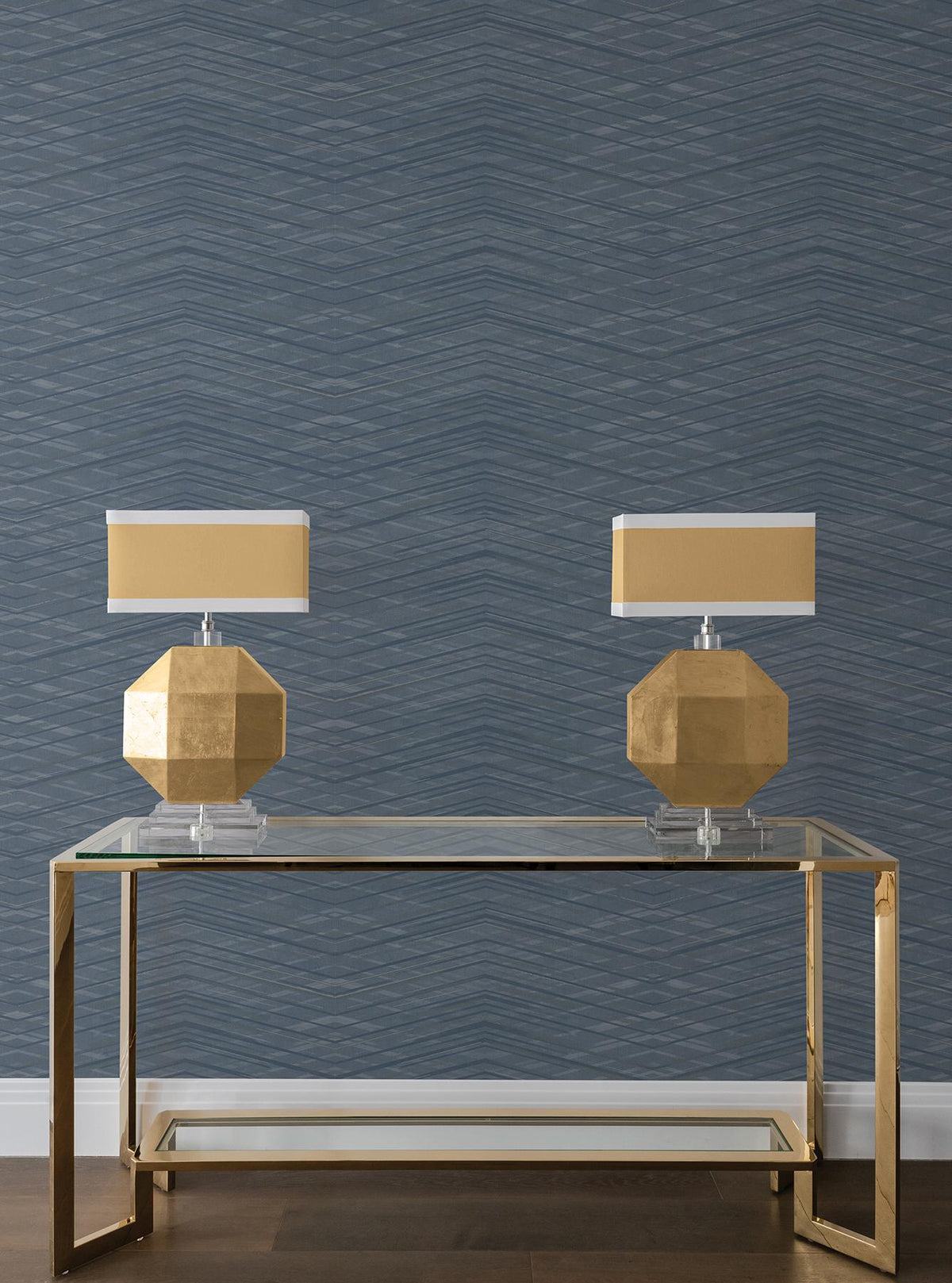 Candice Olson Focal Point Blue Chevron Wallpaper