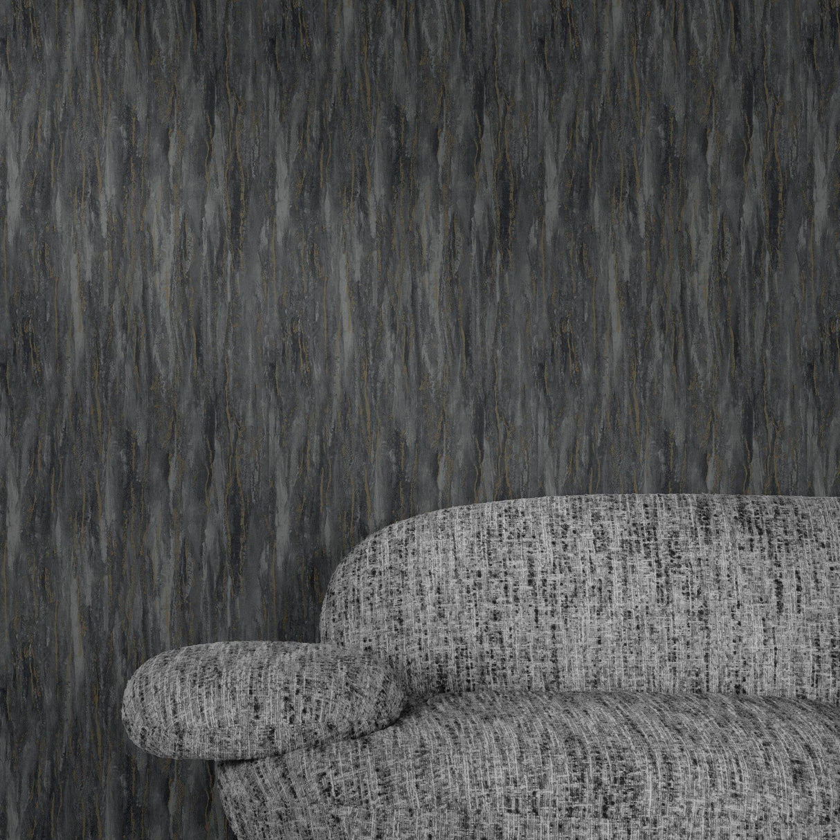 Galerie A78501 Textured Vibes Patinated Plain Black Wallpaper A78501 Black Wallpaper