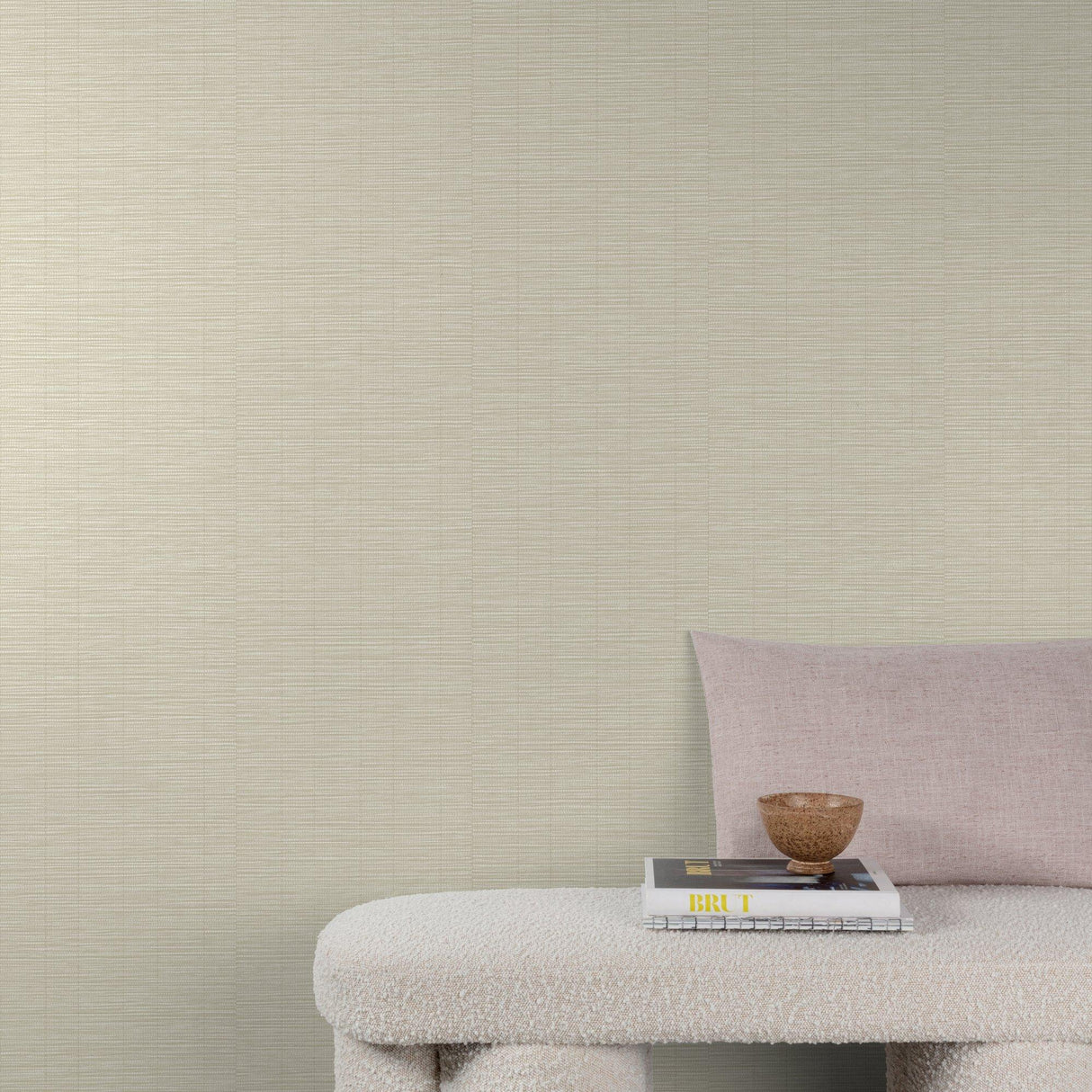 Galerie A80302 Structured Walls Textile Plain Cream Wallpaper A80302 Cream Wallpaper