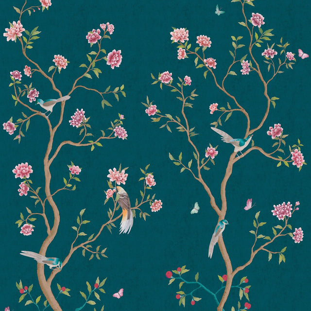 Galerie 1911-3 Spring Blossom Chinoiserie Blue Mural 1911-3 Blue Mural