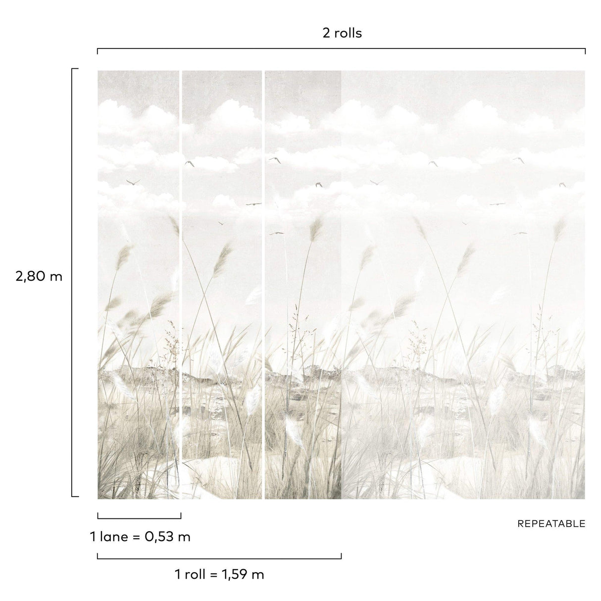 Galerie 202701 Orom II Landscape Beige Mural 202701 Beige Mural