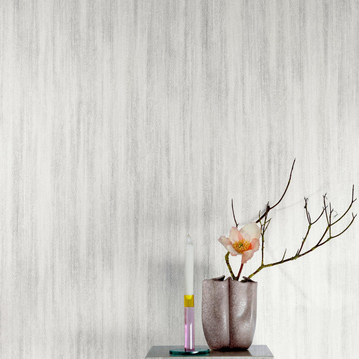 Galerie 205106 Textured Vibes Textile Plain Grey Wallpaper 205106 Grey Wallpaper