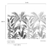 Galerie A40801 Orom II Branched Leaves Motive Black Mural A40801 Black Mural