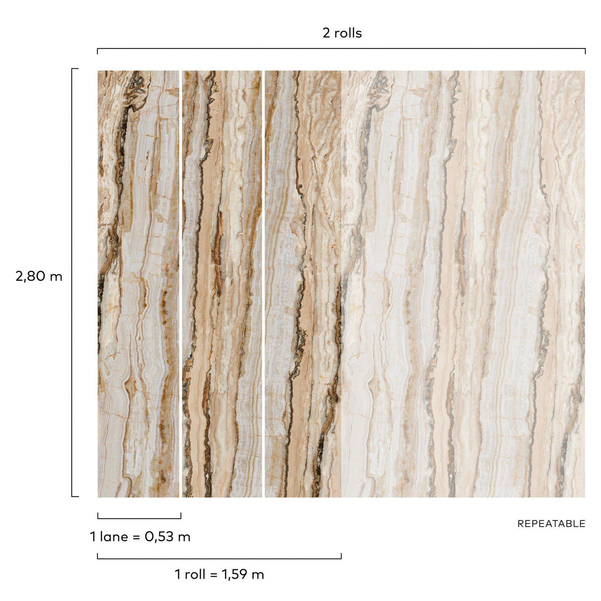 Galerie A50801 Orom II Photographic All-over Print Brown Mural A50801 Brown Mural