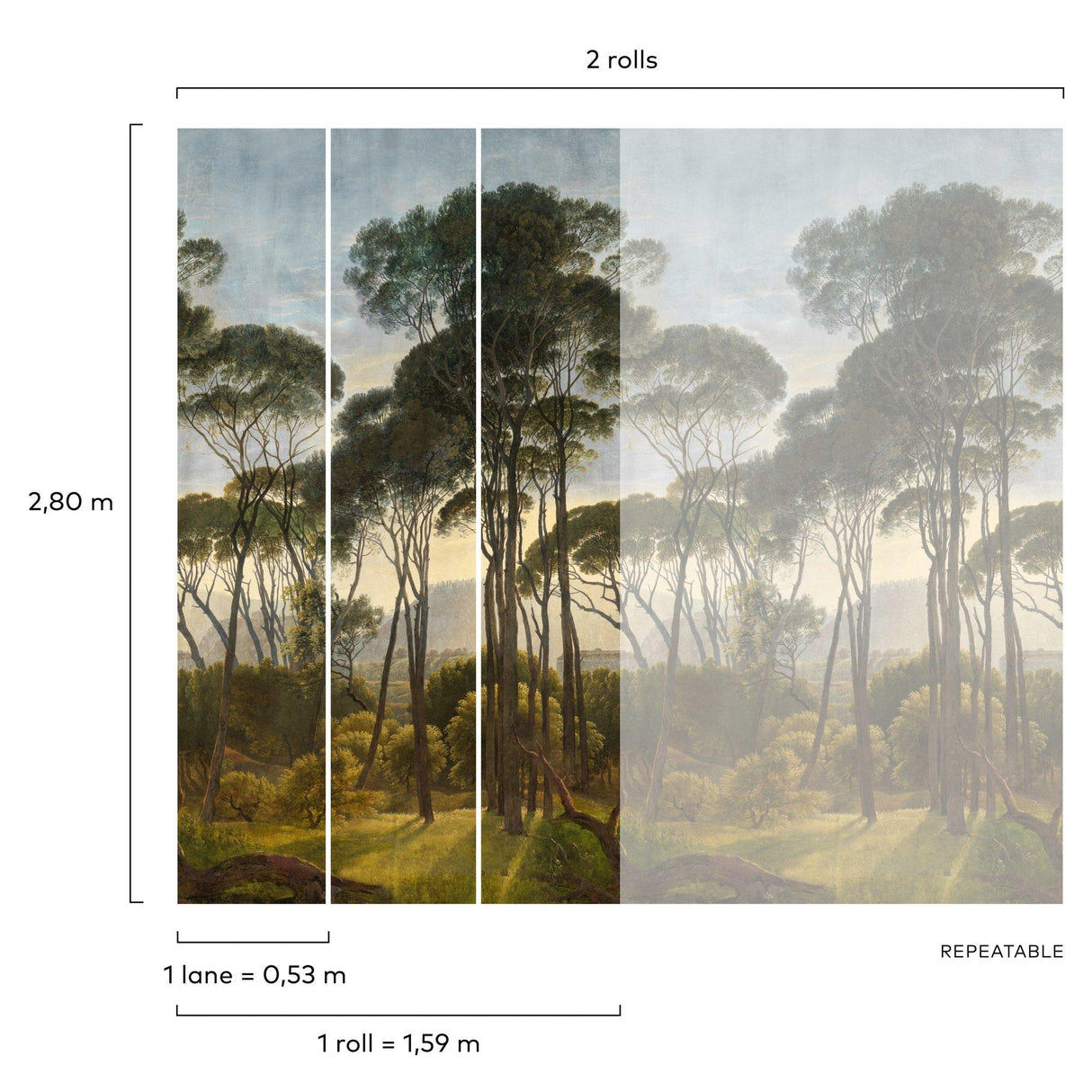 Galerie A46301 Orom II Photographic All-over Print Green Mural A46301 Green Mural