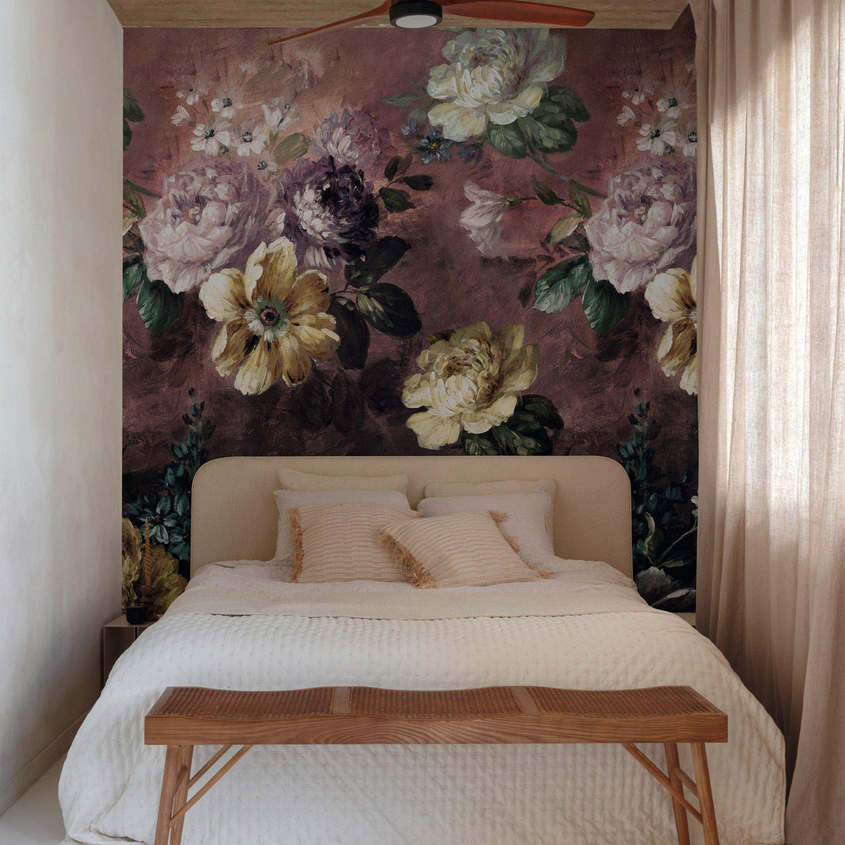 Galerie A52001 Orom II Classical Floral All-over Red Mural A52001 Red Mural