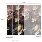 Galerie A52001 Orom II Classical Floral All-over Red Mural A52001 Red Mural