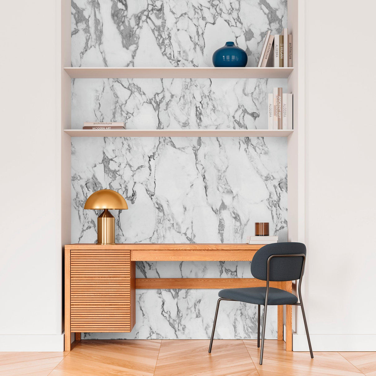 Galerie A52501 Orom II Marble Plain White Mural A52501 White Mural