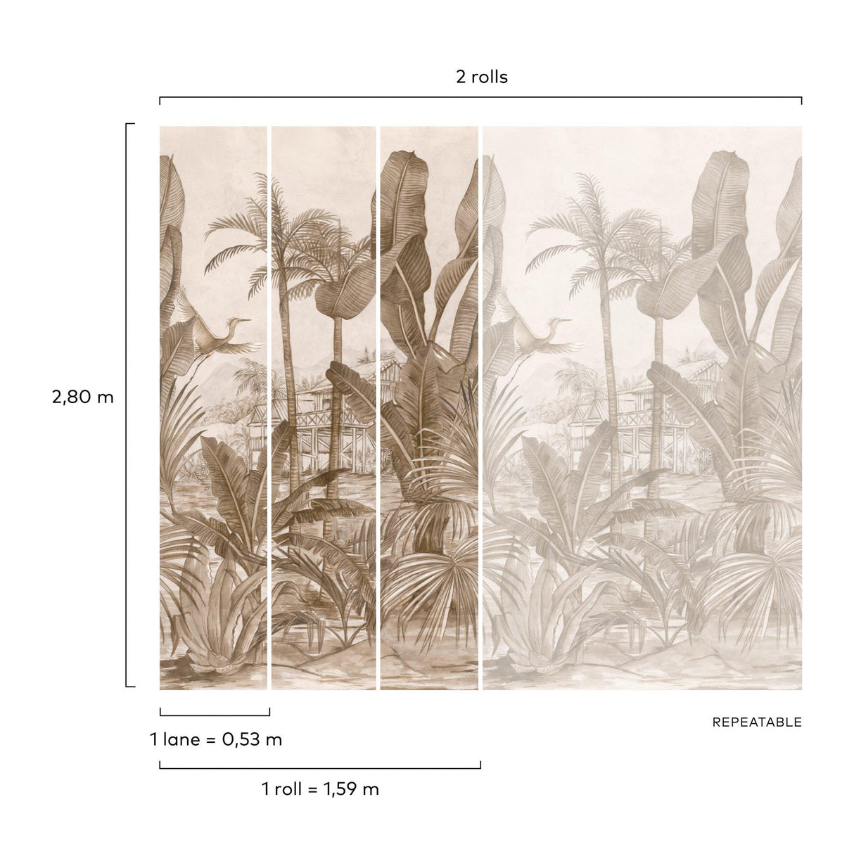 Galerie A53501 Orom II Tropical Motive Pink Mural A53501 Pink Mural