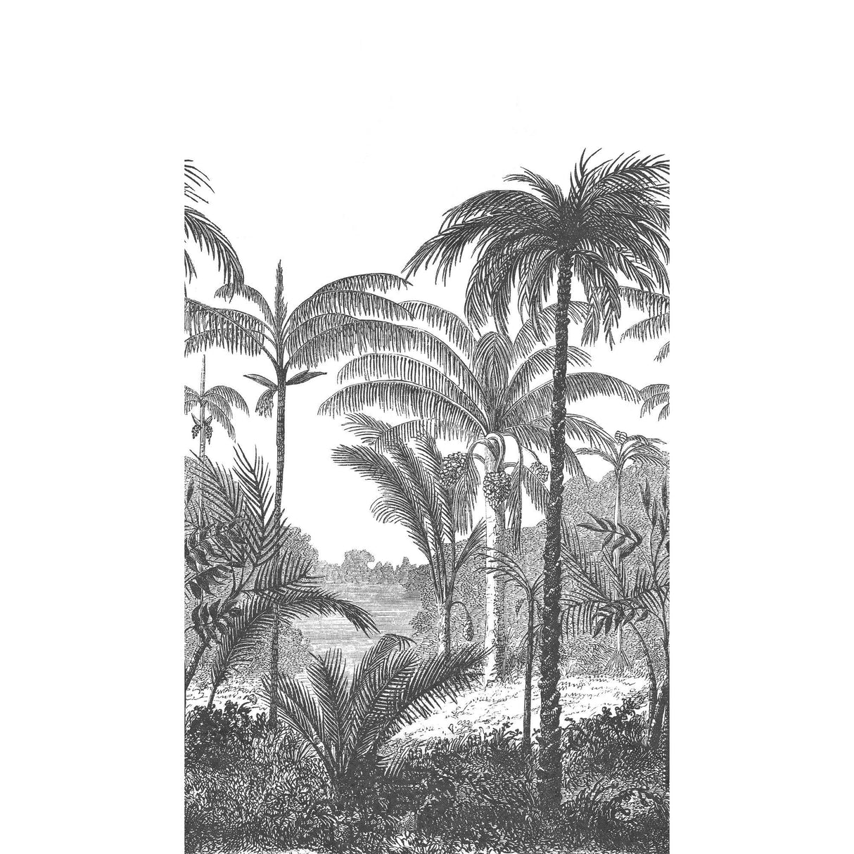 Galerie A58201 Orom II Trees Motive Black Mural A58201 Black Mural