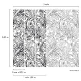 Galerie A58301 Orom II Branched Leaves All-over Black Mural A58301 Black Mural