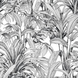 Galerie A58301 Orom II Branched Leaves All-over Black Mural A58301 Black Mural