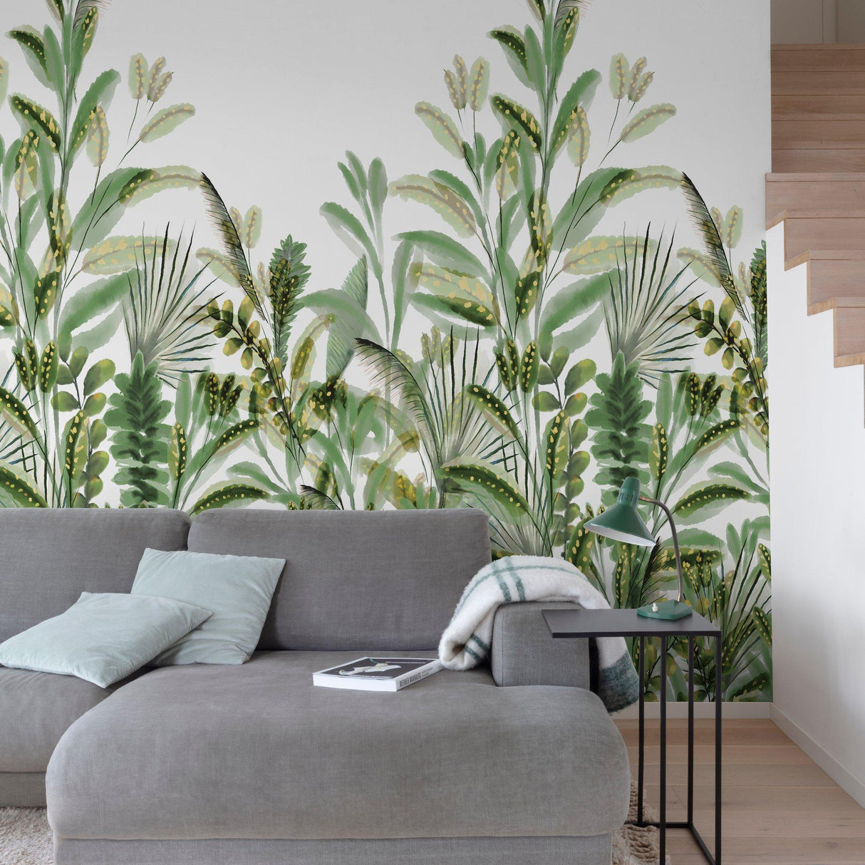 Galerie A59502 Orom II Branched Leaves All-over Green Mural A59502 Green Mural