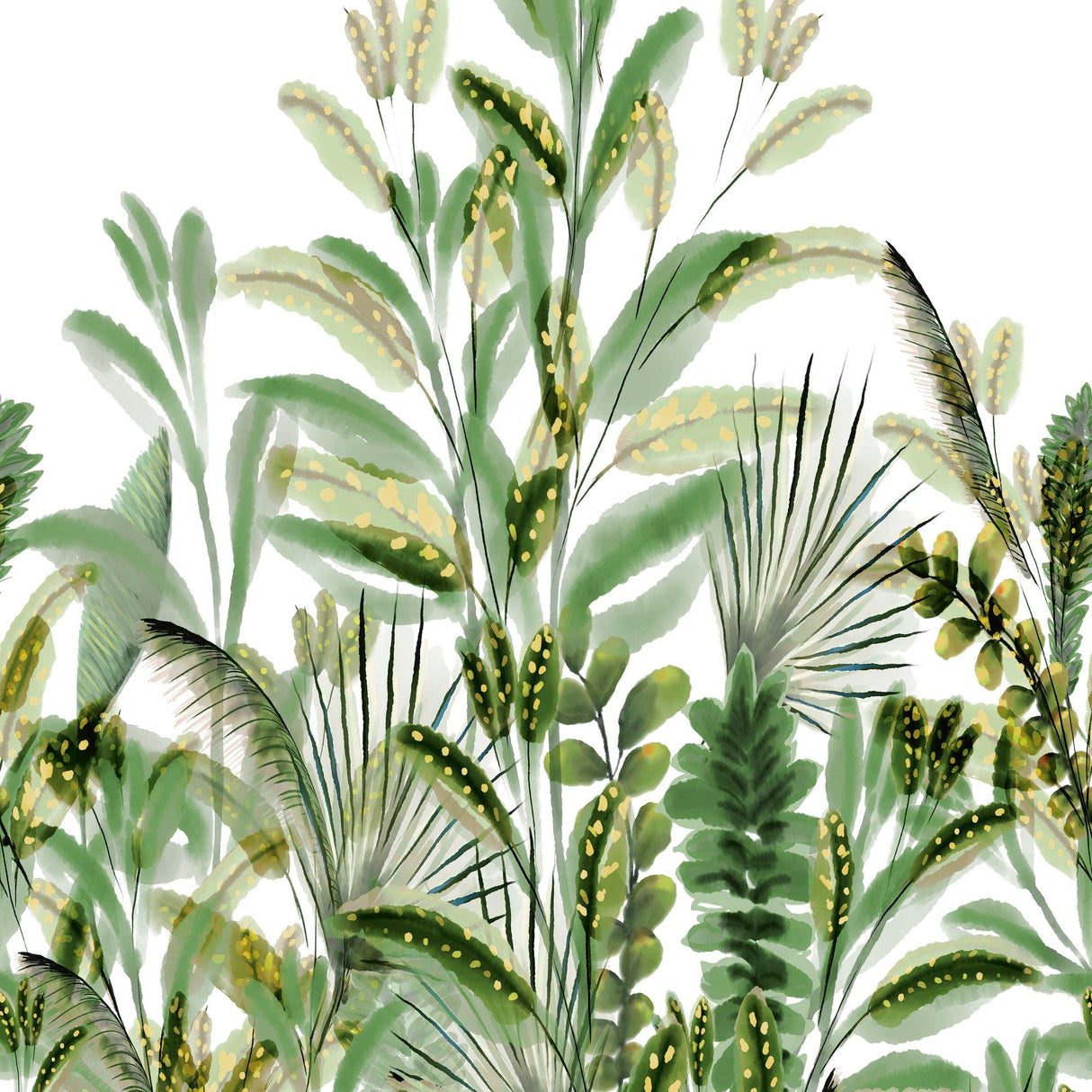Galerie A59502 Orom II Branched Leaves All-over Green Mural A59502 Green Mural