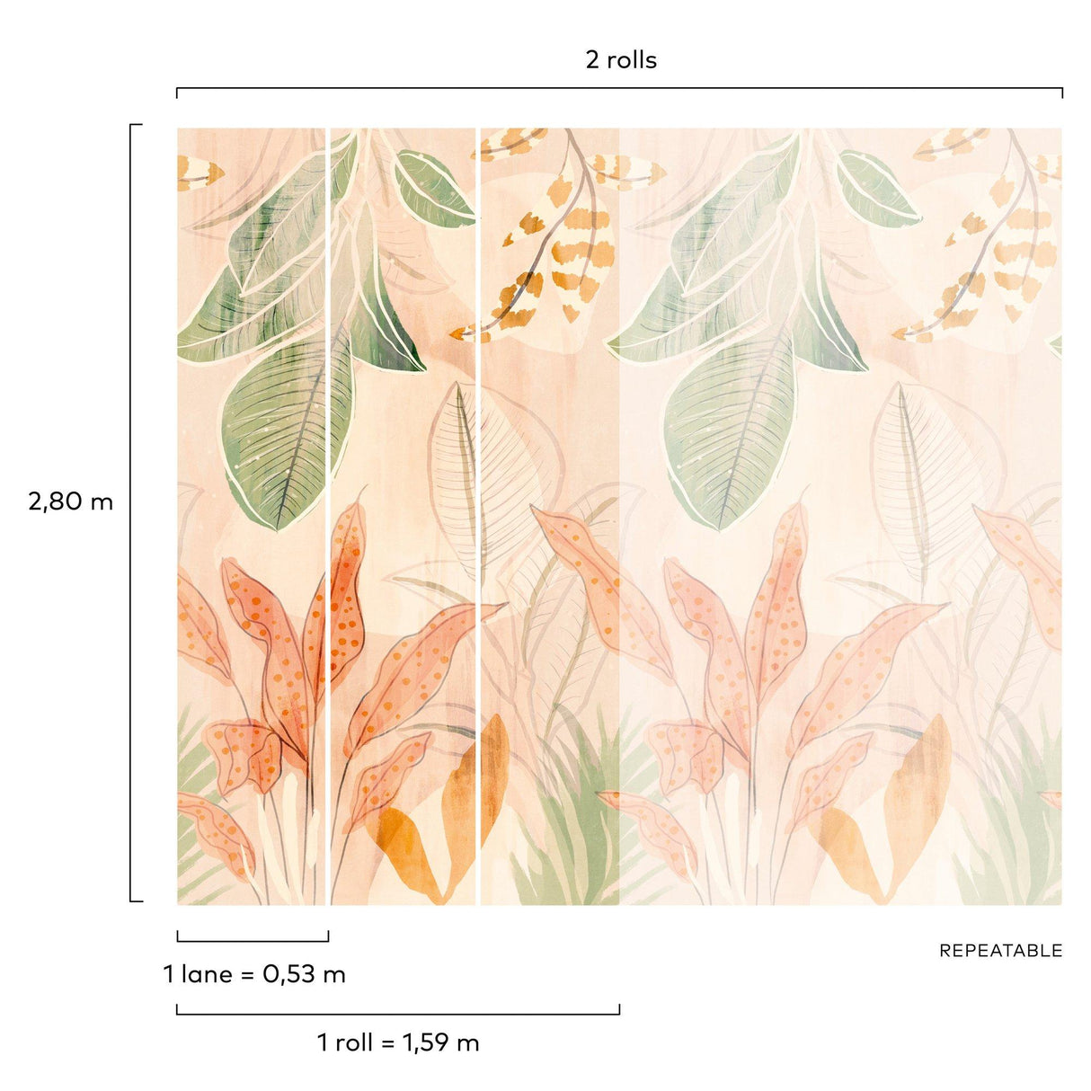 Galerie A60701 Orom II Stylish floral Motifs Orange Mural A60701 Orange Mural