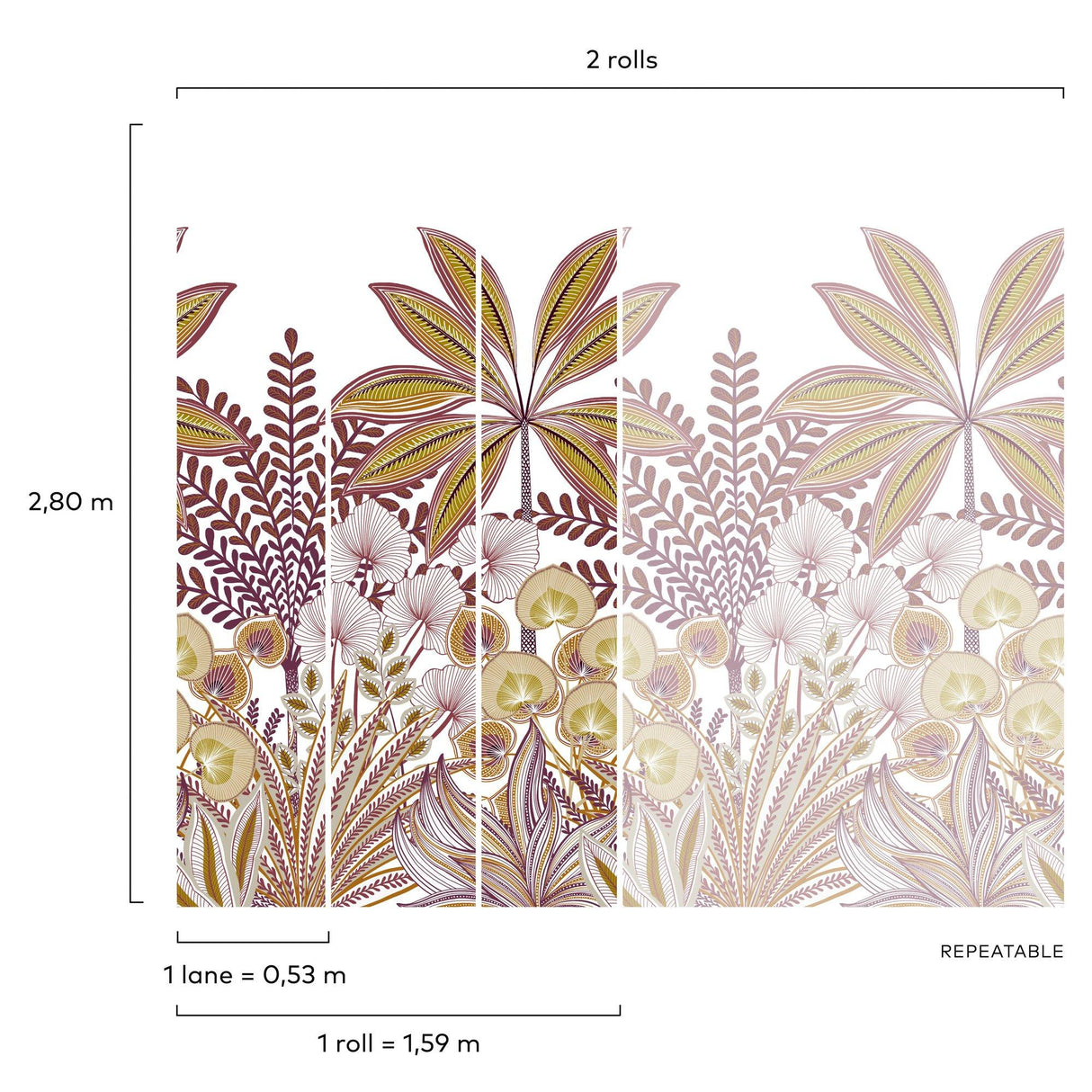 Galerie A67701 Orom II Decorative motives Purple Lilac Mural A67701 Purple Lilac Mural