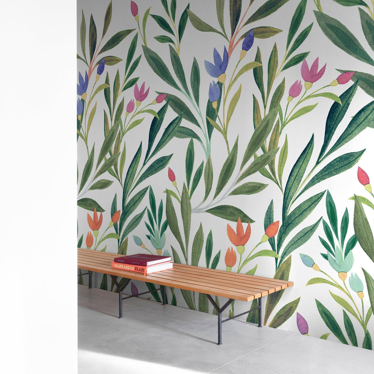 Galerie A72801 Orom II Classical Floral All-over Green Mural A72801 Green Mural